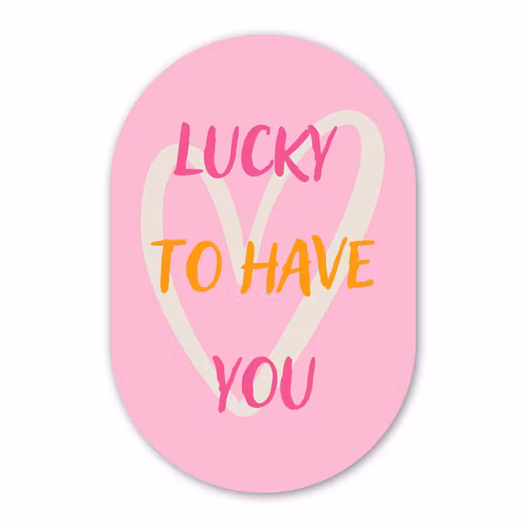 Muurovaal aluminium - Lucky - Love - Valentijn - Roze — 1