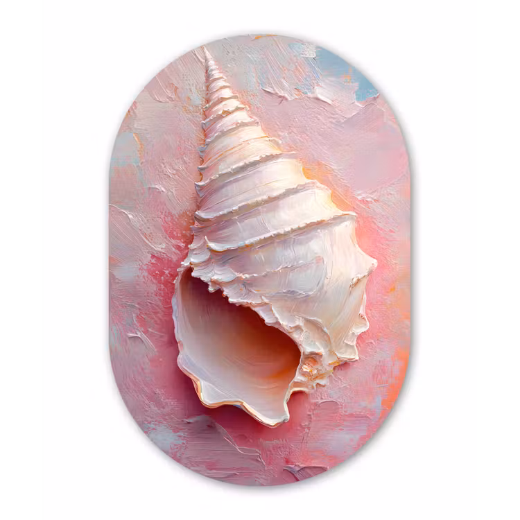 Muurovaal aluminium - Schelp - Pastel - Pink — 1