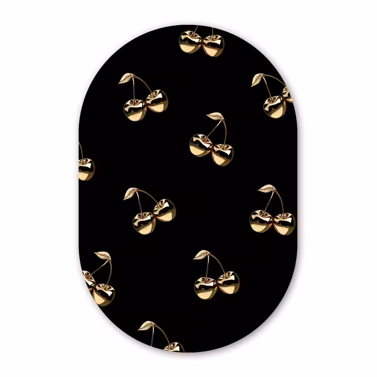 Muurovaal aluminium - Patroon - Kersen - Goud - Chrome — 1