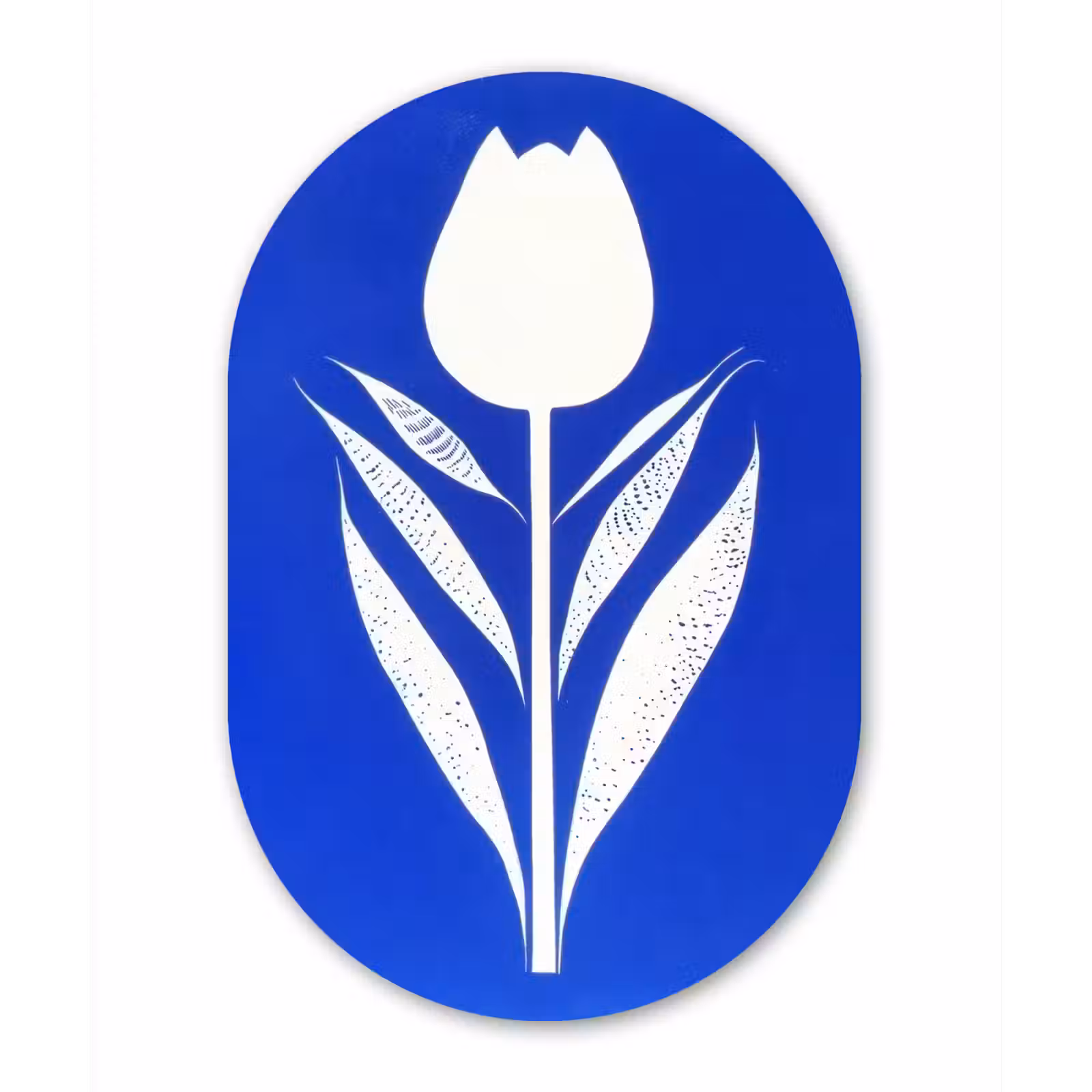 Muurovaal aluminium - Tulp - Minimalistisch - Bladeren - Wit — 1