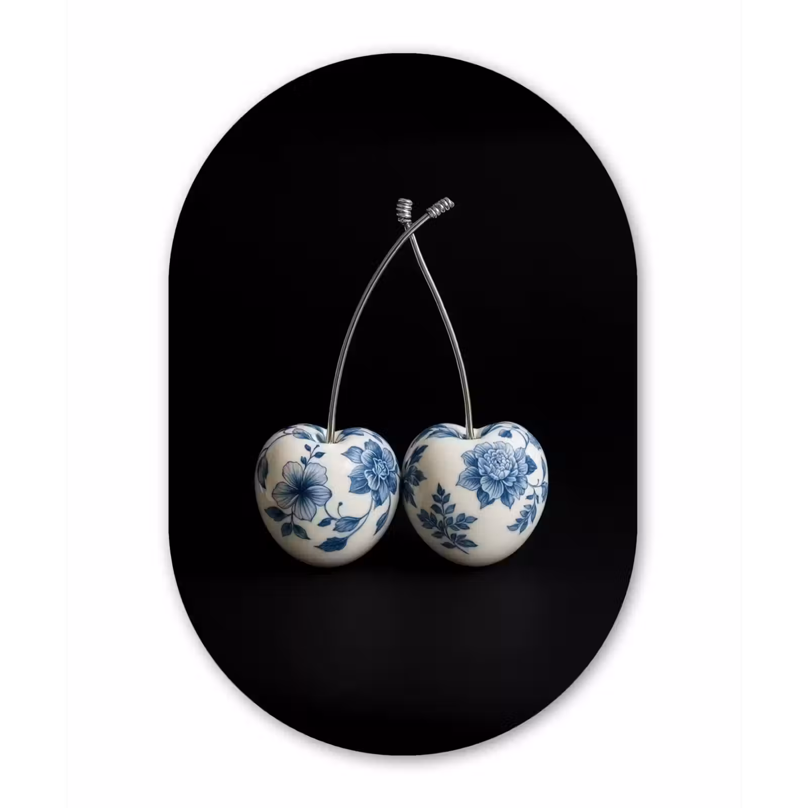 Muurovaal aluminium - Kersen - Delfts blauw - Fruit — 1