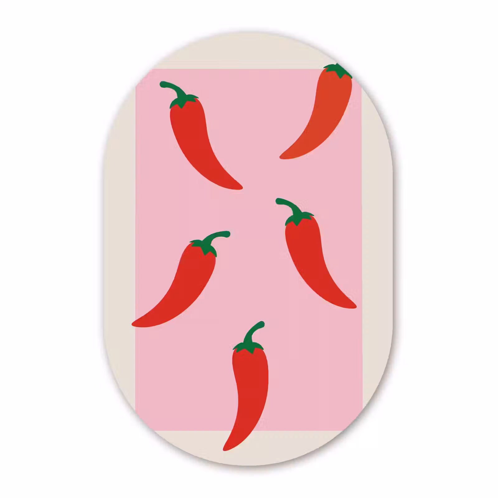 Muurovaal aluminium - Pepers - Rood - Illustratie — 1