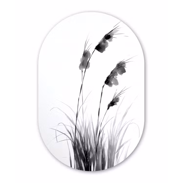 Muurovaal aluminium - Minimalistisch - Stelen - Wit — 1