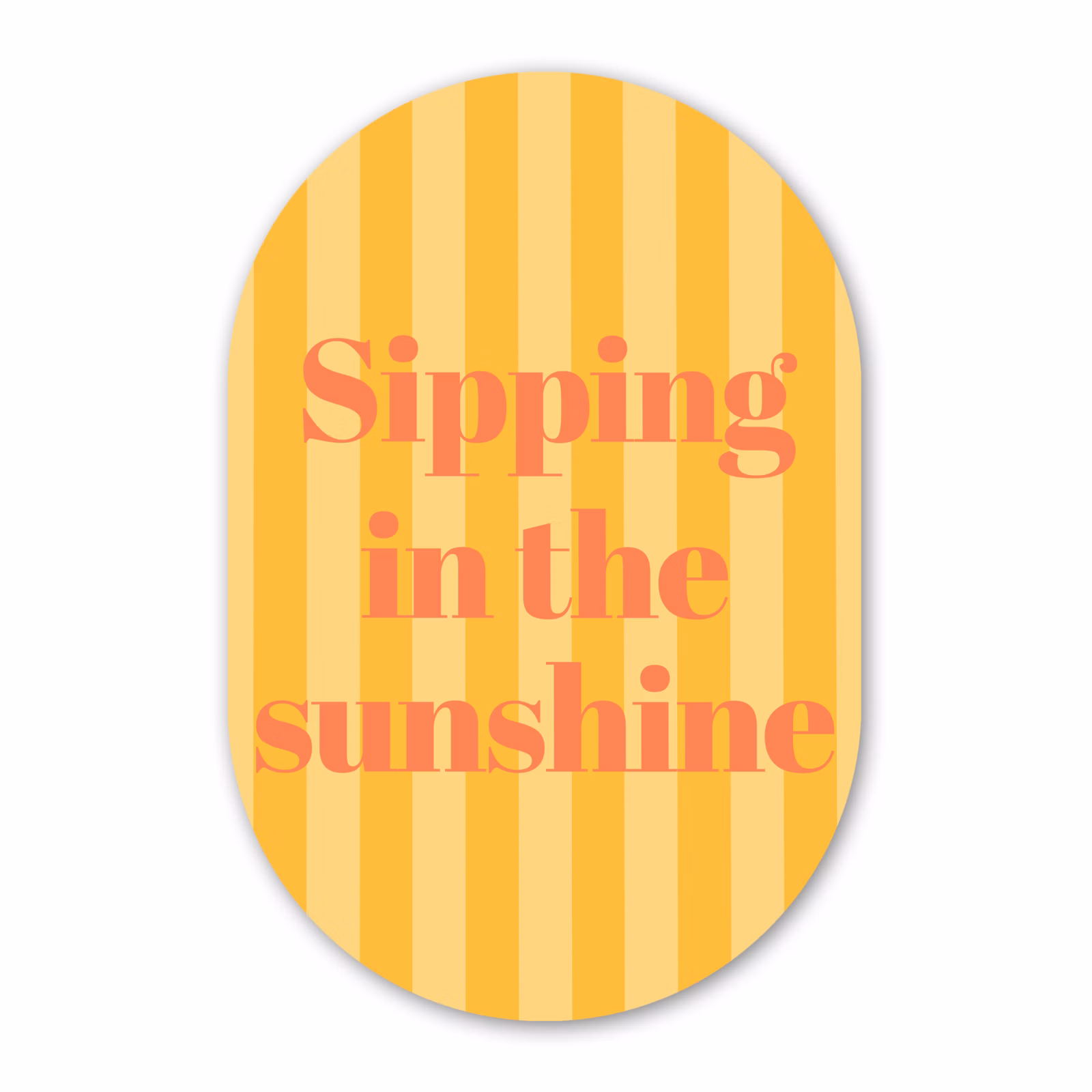 Muurovaal aluminium - Gestreept - Geel - Sunshine - Letters — 1