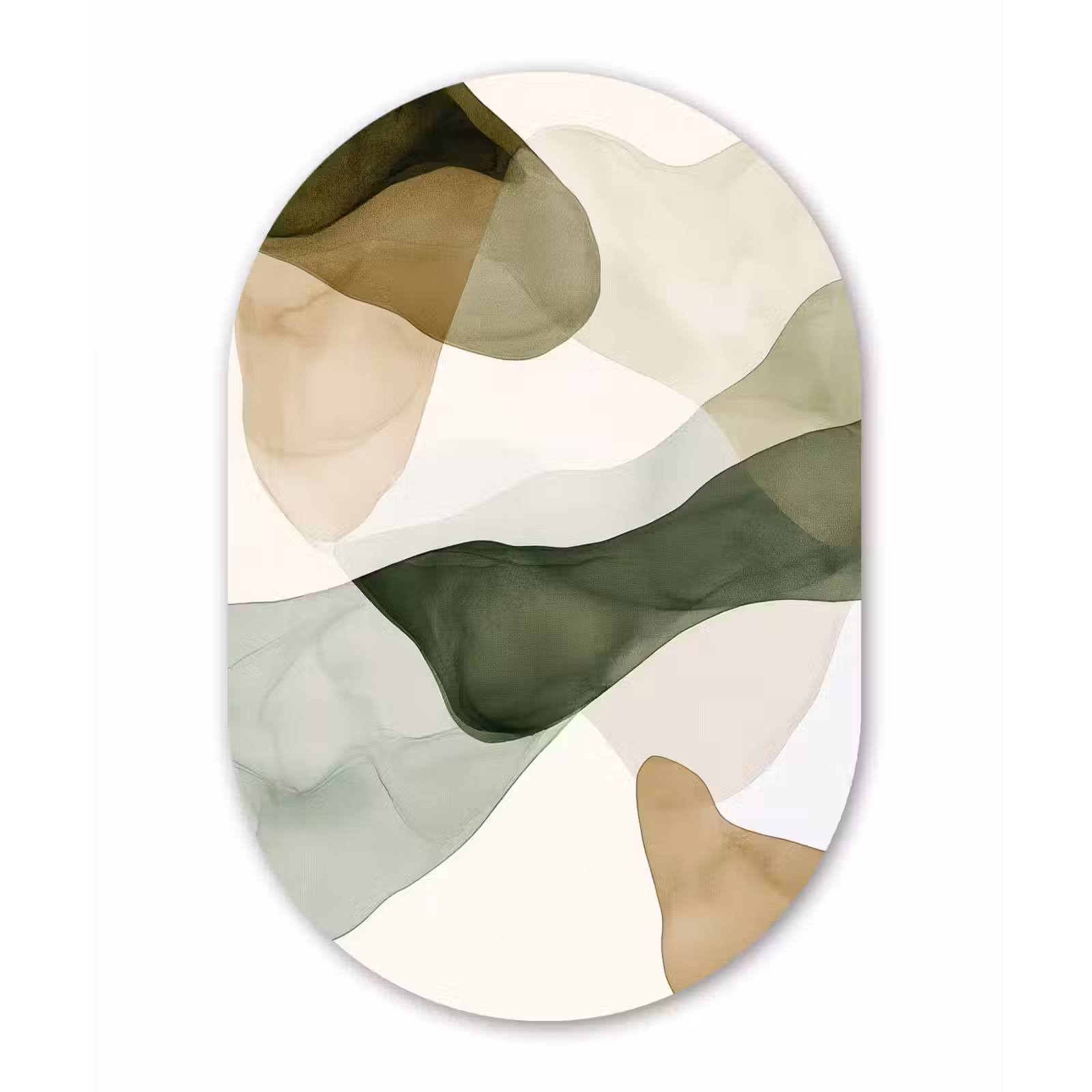 Muurovaal aluminium - Japandi - Abstract - Groen — 1