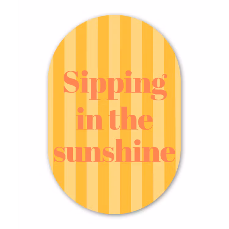 Muurovaal aluminium - Gestreept - Geel - Sunshine - Letters — 1