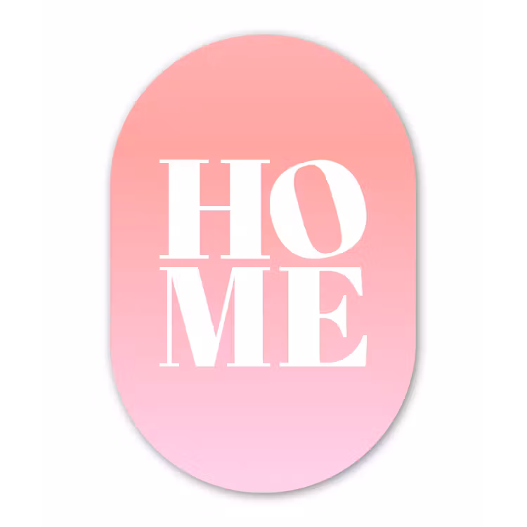 Muurovaal aluminium - Home - Letters - Groot - Roze — 1
