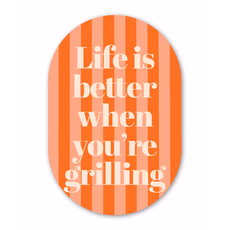Muurovaal aluminium - Tekst - Gestreept - Oranje - Zomer — 1