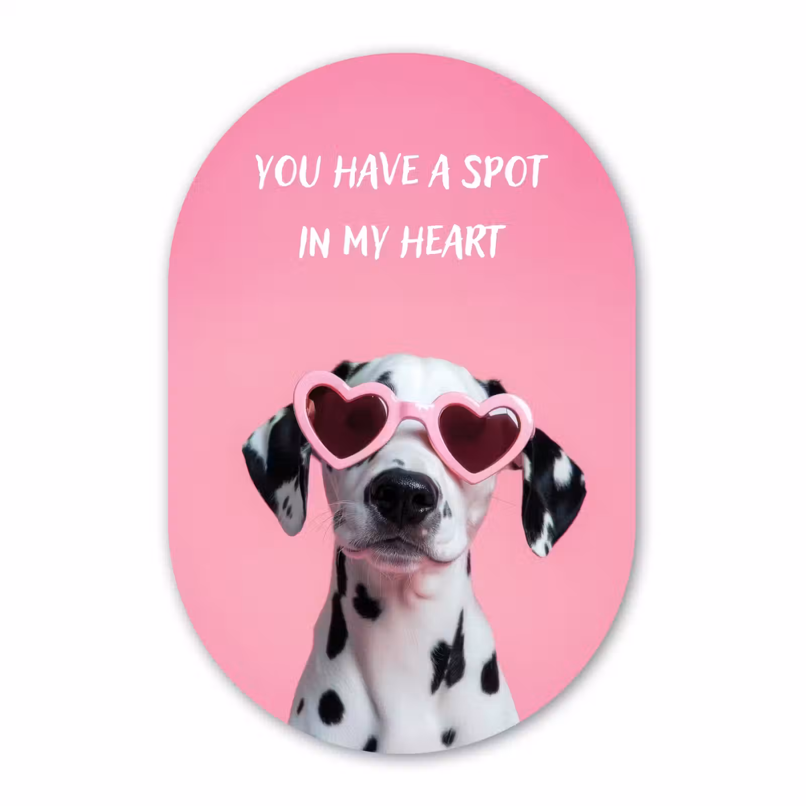 Muurovaal aluminium - Hartjes - Hond - Valentijn - Roze — 1