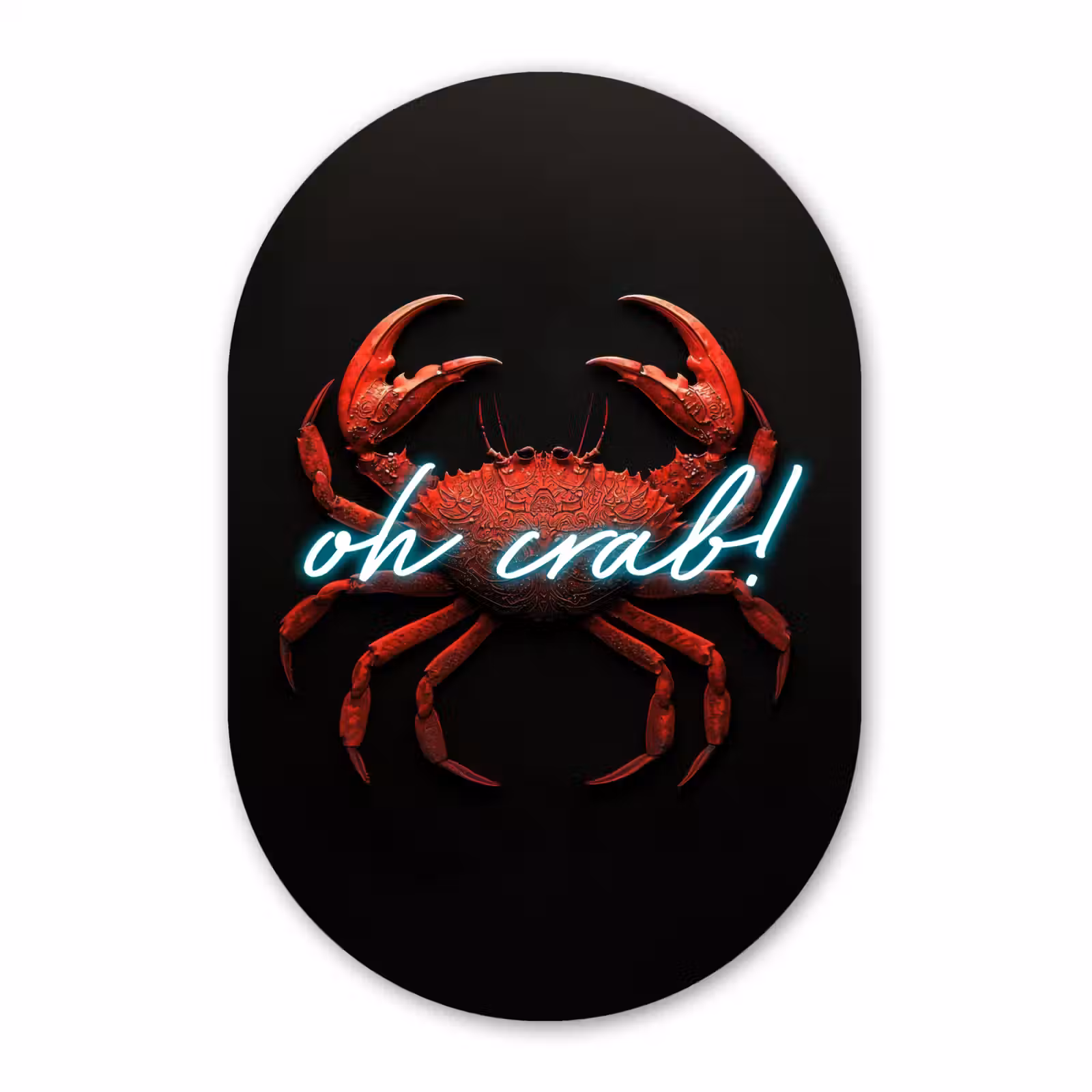 Muurovaal aluminium - Krab - Rood - Neon - Quote — 1