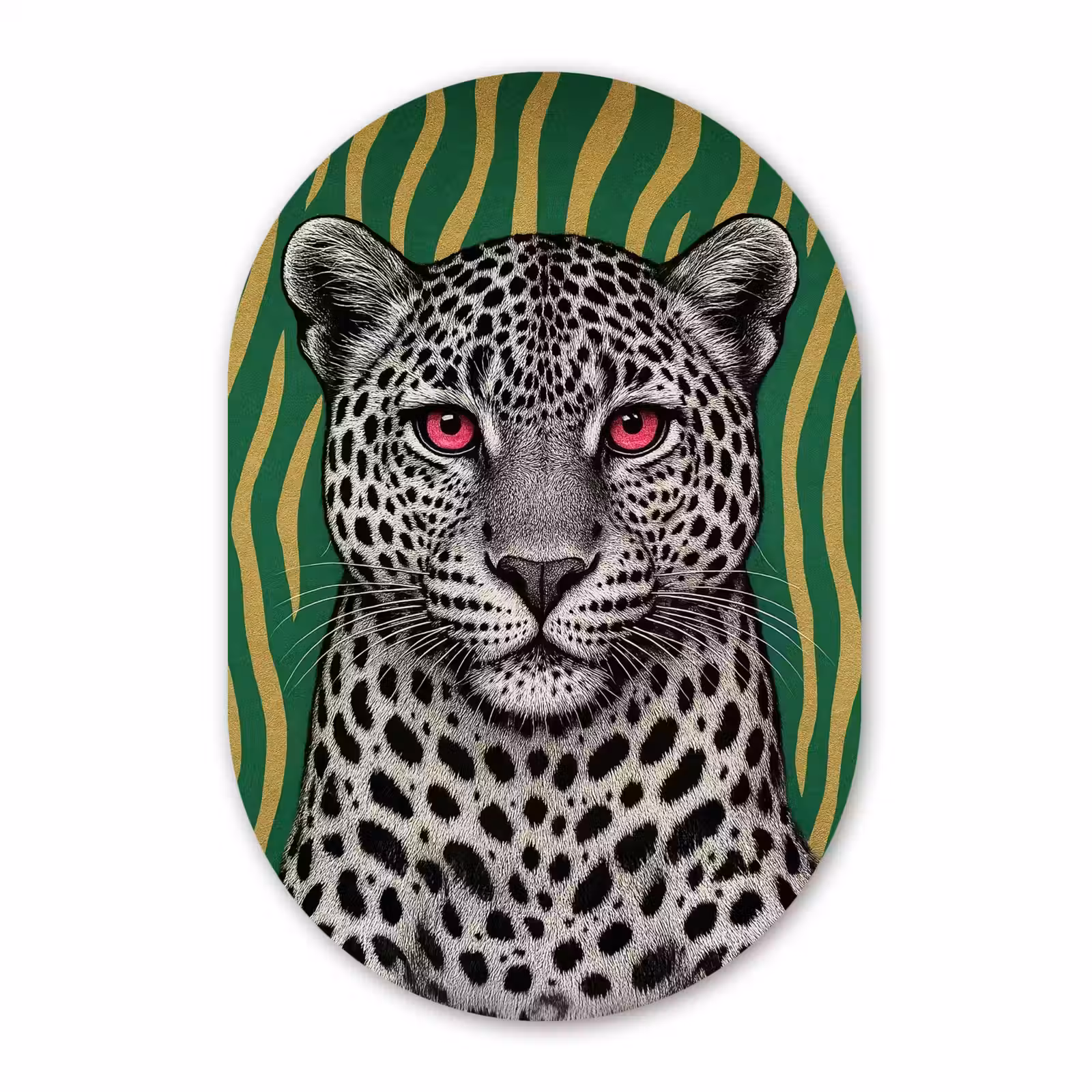 Muurovaal aluminium - Panter - Zebrapatroon - Groen — 1