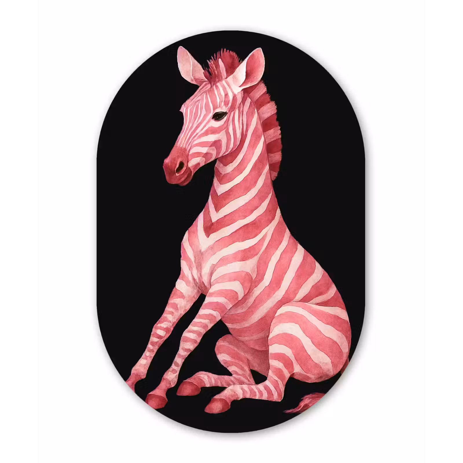 Muurovaal aluminium - Zebra - Roze - Gestreept — 1