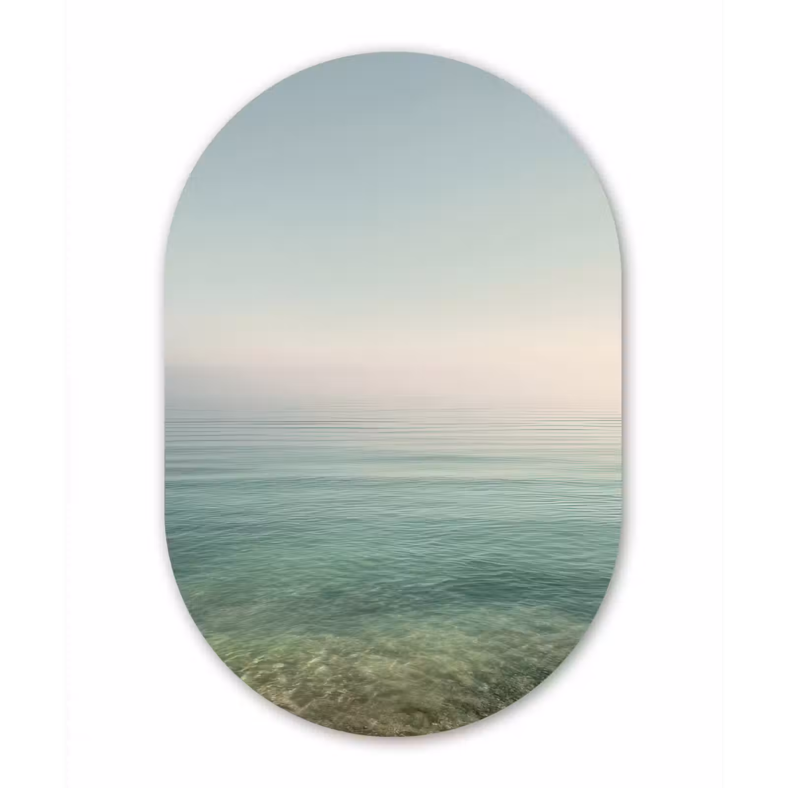 Muurovaal aluminium - Zee - Horizon - Blauw - Mist — 1