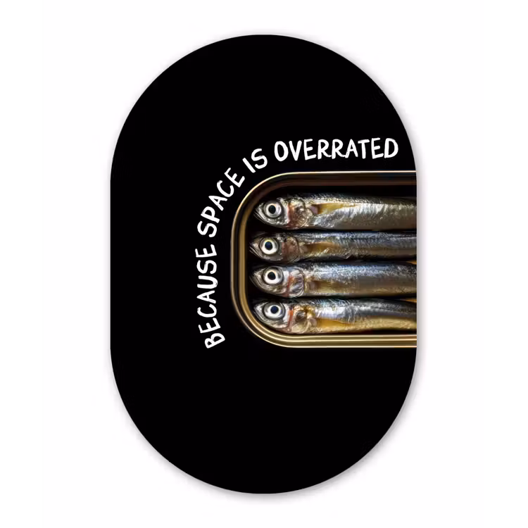 Muurovaal aluminium - Sardines - Tekst - Vis - Blik — 1
