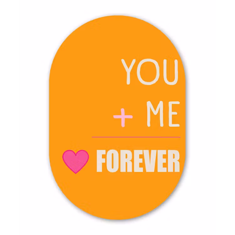 Muurovaal aluminium - Oranje - Love - Valentijn — 1