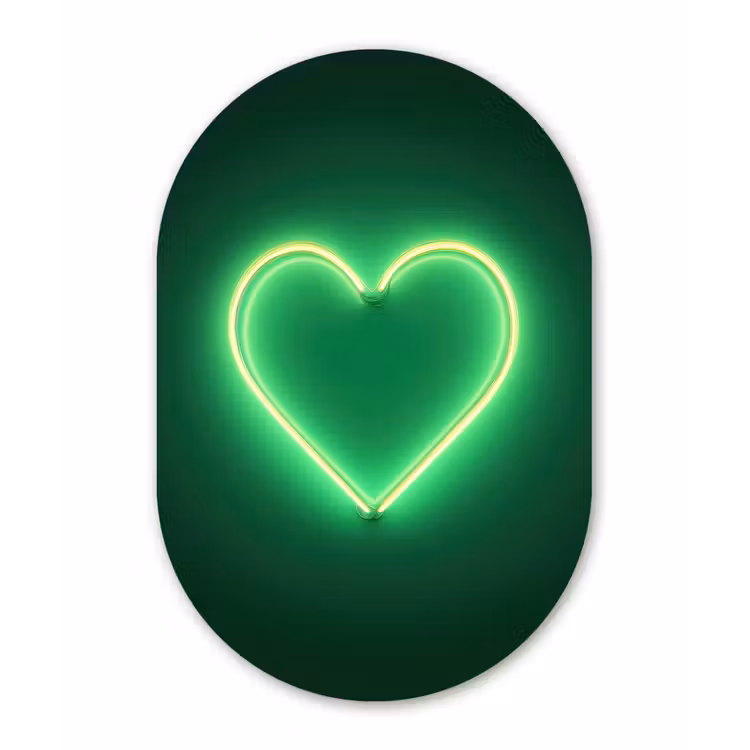 Muurovaal aluminium - Neon - Groen - Licht — 1