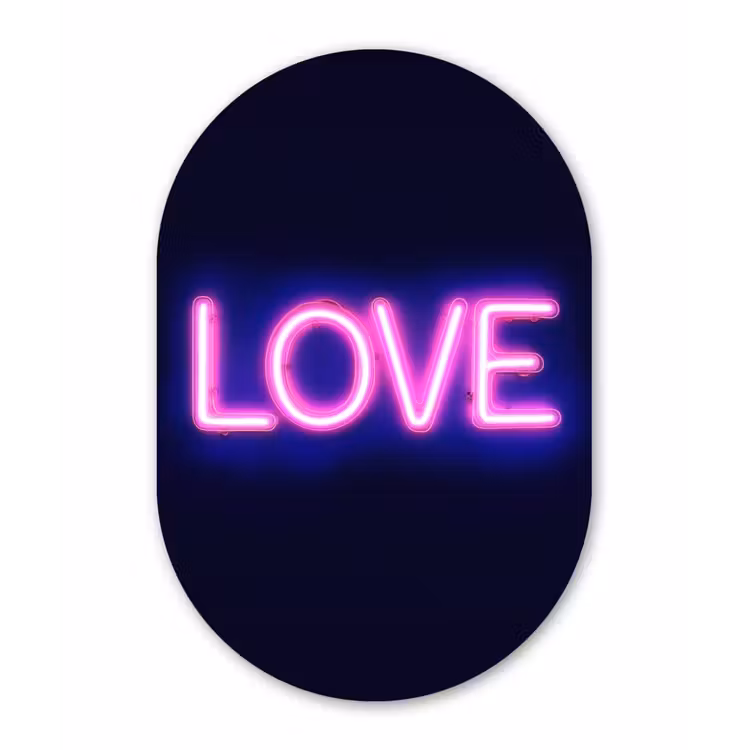 Muurovaal aluminium - Neon - Love - Valentijn — 1