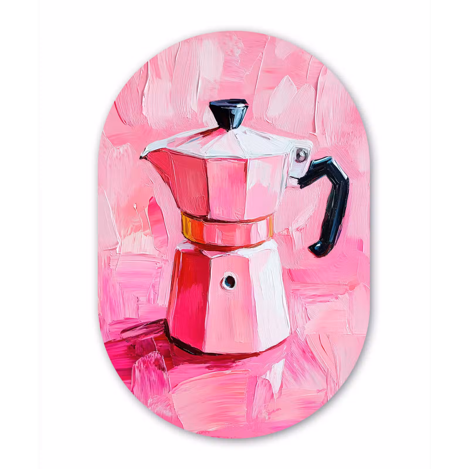 Muurovaal aluminium - Roze - Verf - Coffee — 1