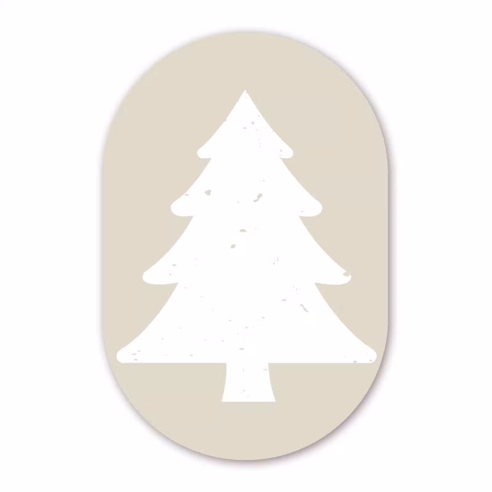 Muurovaal - Glas - Japandi - Kerstboom - Beige - Kerstversiering — 1