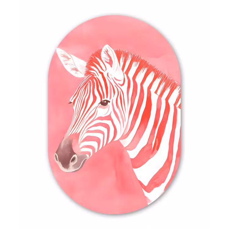 Muurovaal aluminium - Zebra - Pink - Verf — 1