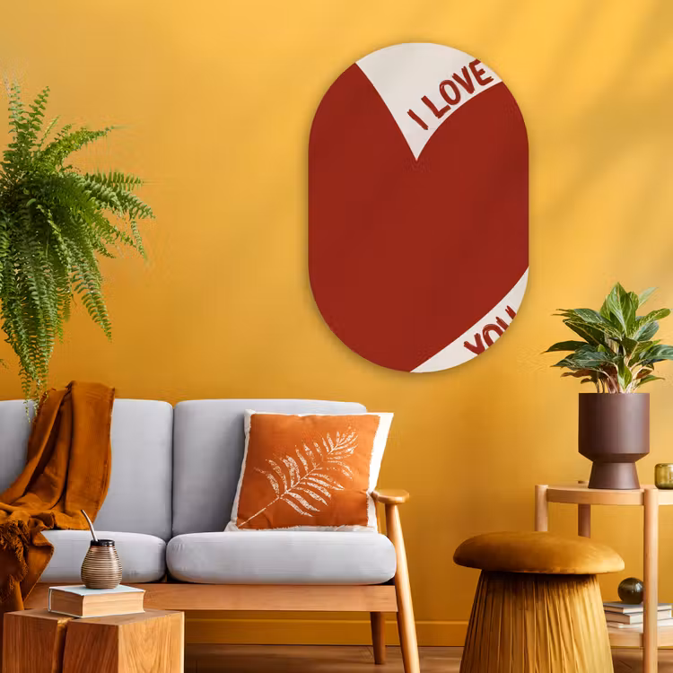 Muurovaal - Glas - Loveyou - Rood - Hart — 3