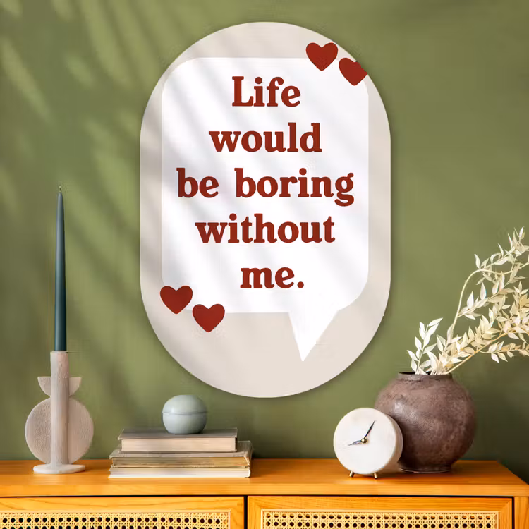 Muurovaal - Glas - Quote - Tekstballon - Hartjes — 2