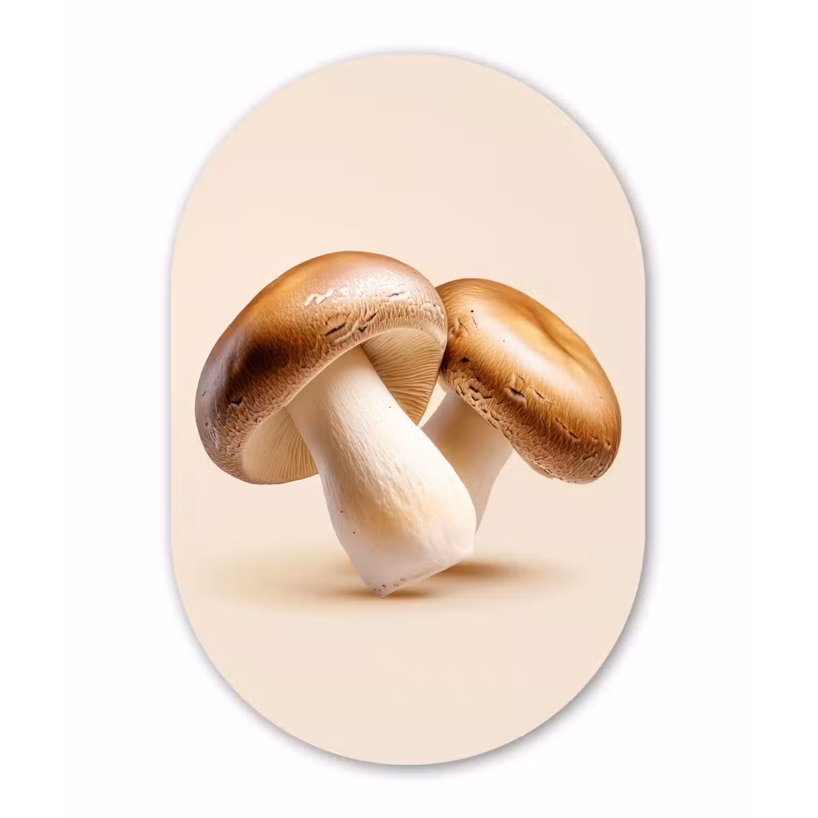 Muurovaal - Glas - Champignons - Zacht - Beige — 1