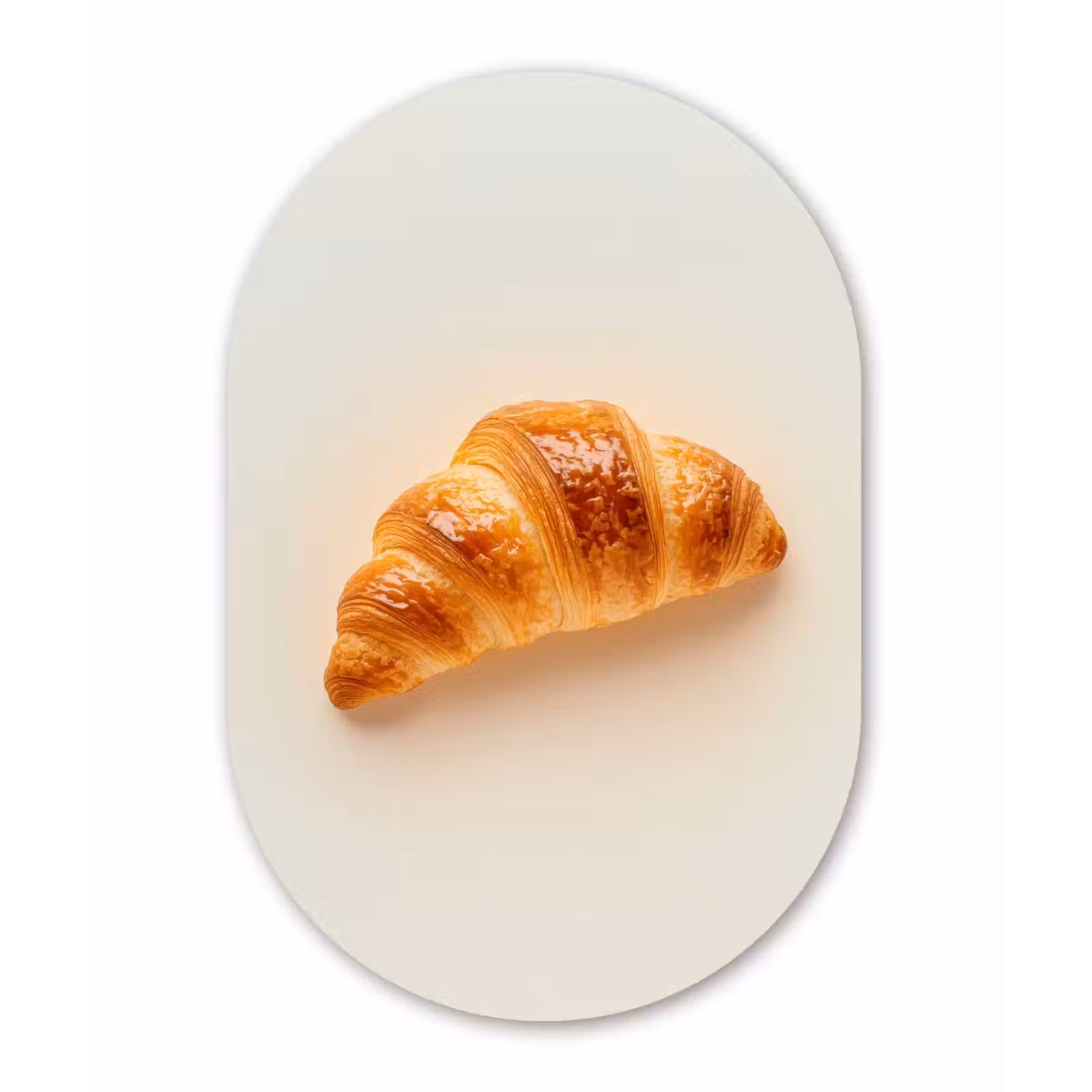 Muurovaal - Glas - Croissant - Brood - Beige — 1