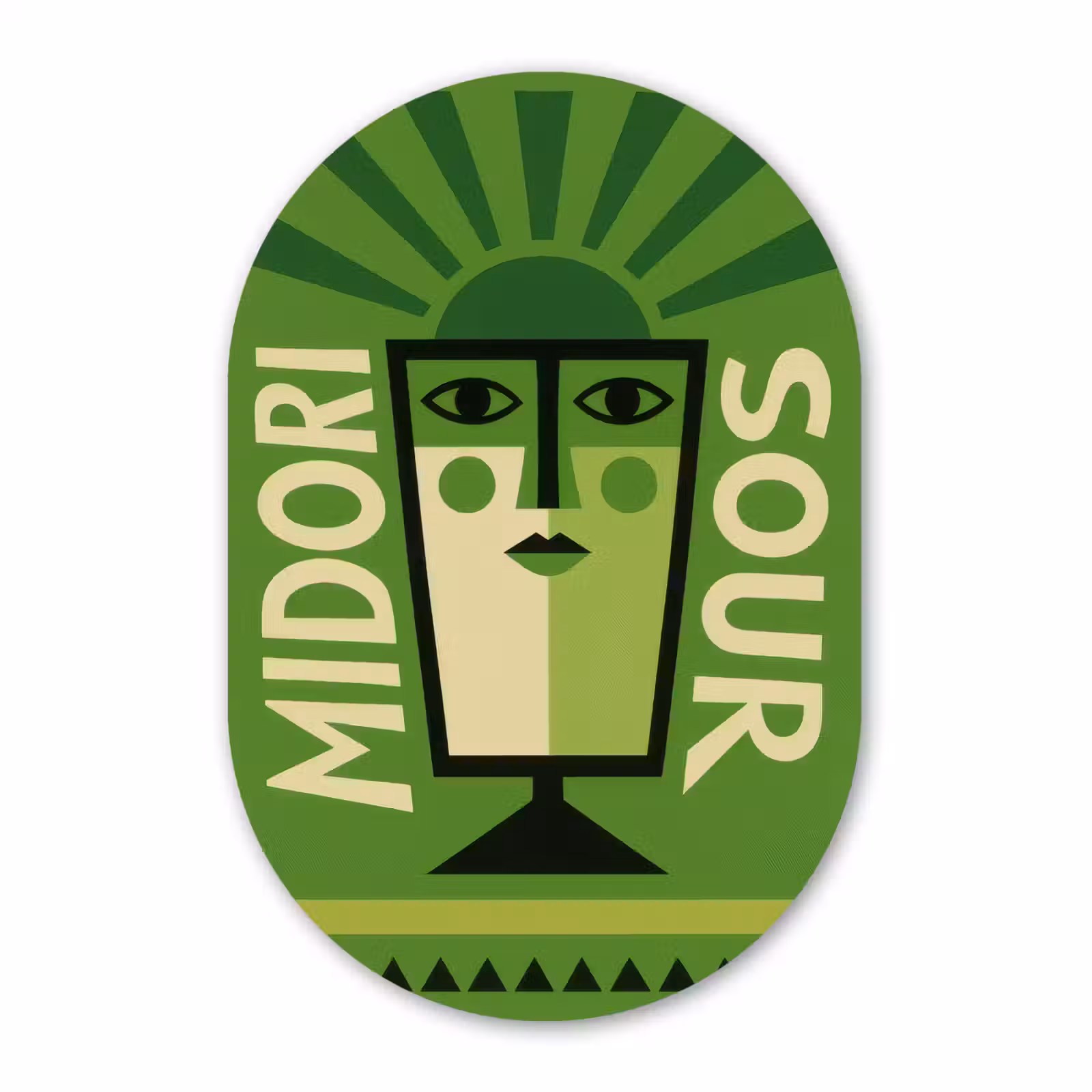 Muurovaal - Glas - Grafisch - Art - Cocktail - Groen — 1