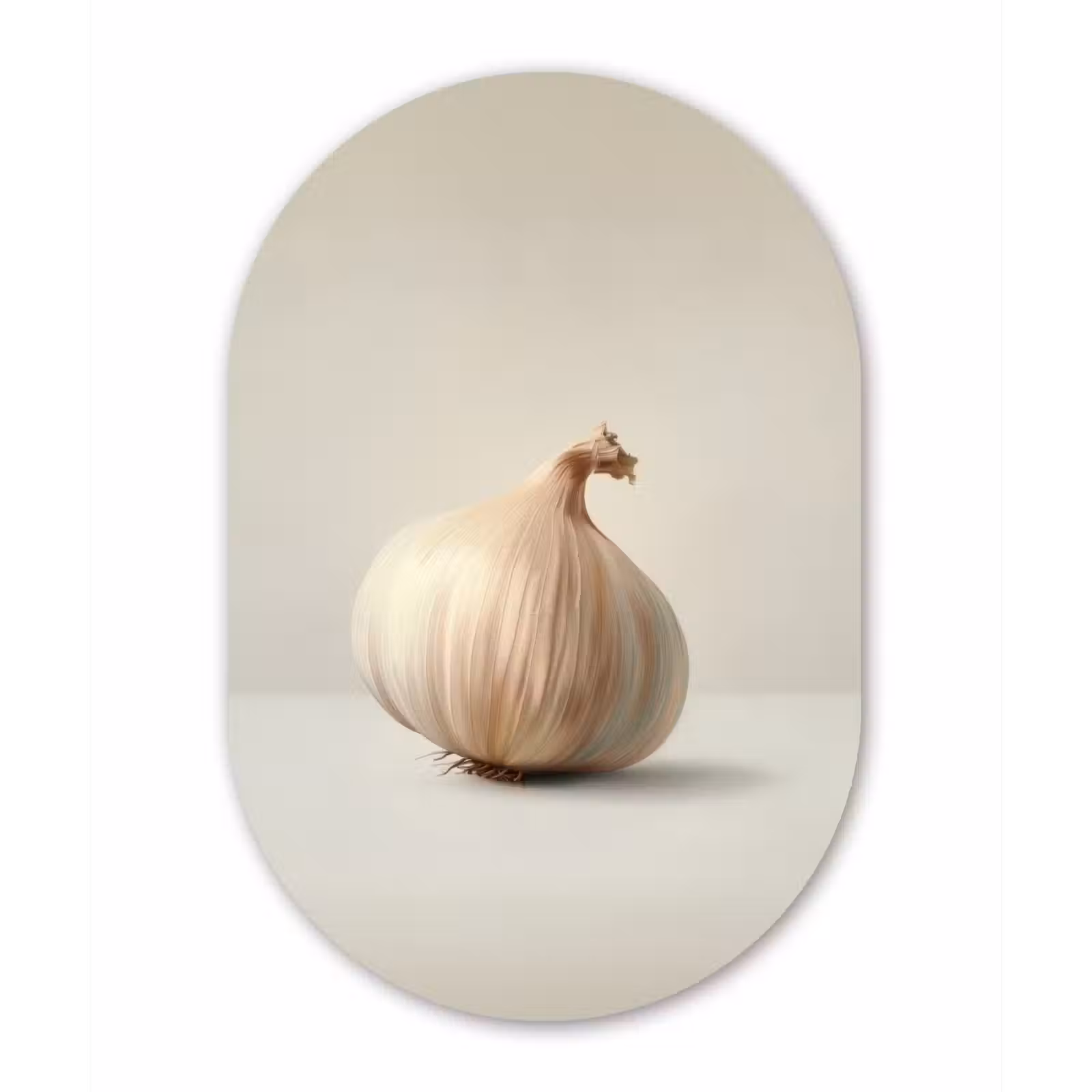 Muurovaal - Glas - Knoflook - Natuurlijk - Beige — 1