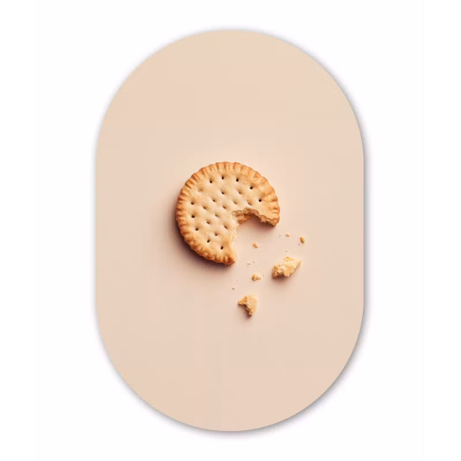 Muurovaal - Glas - Koekje - Kruimels - beige — 1