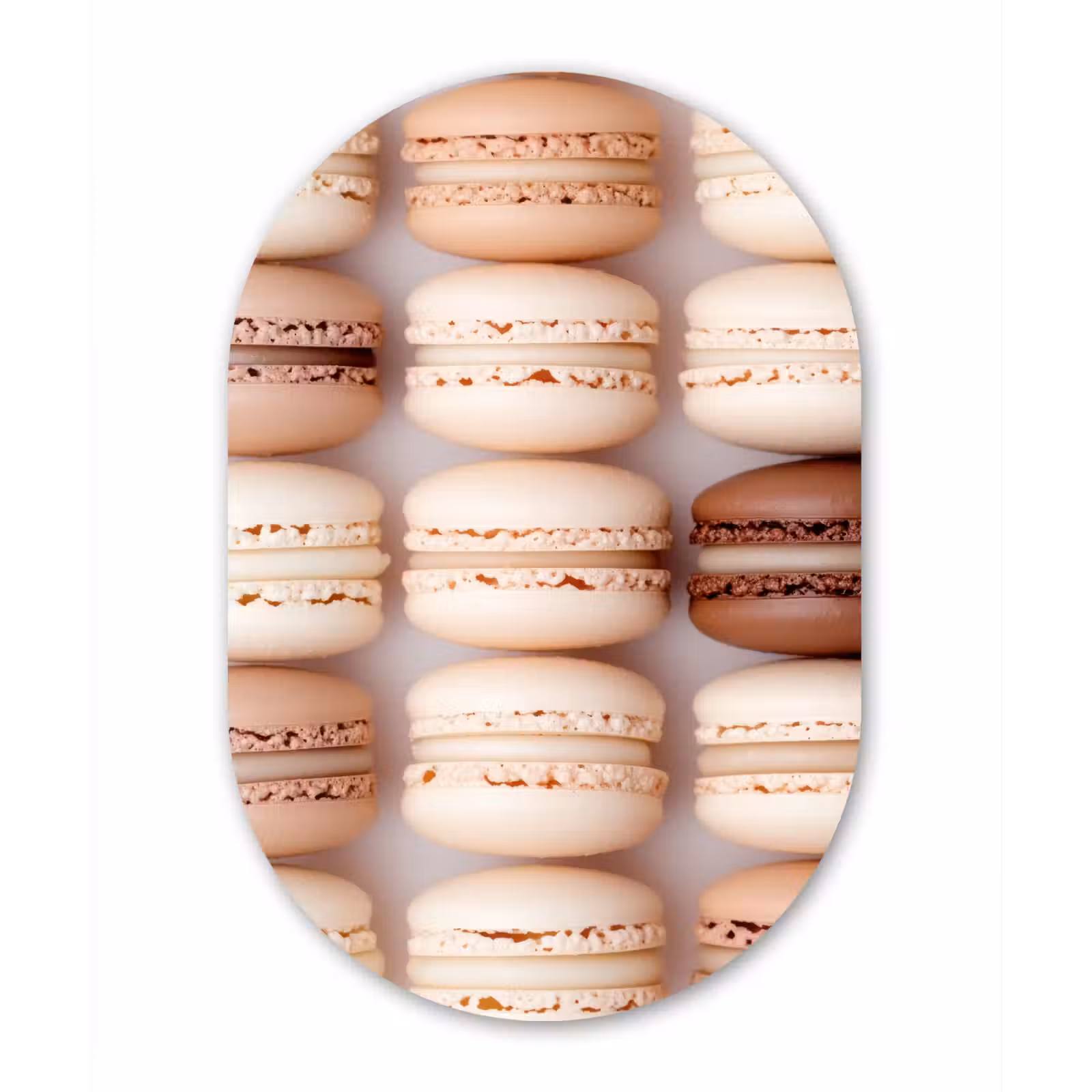 Muurovaal - Glas - Macarons - Beige - Bruin — 1