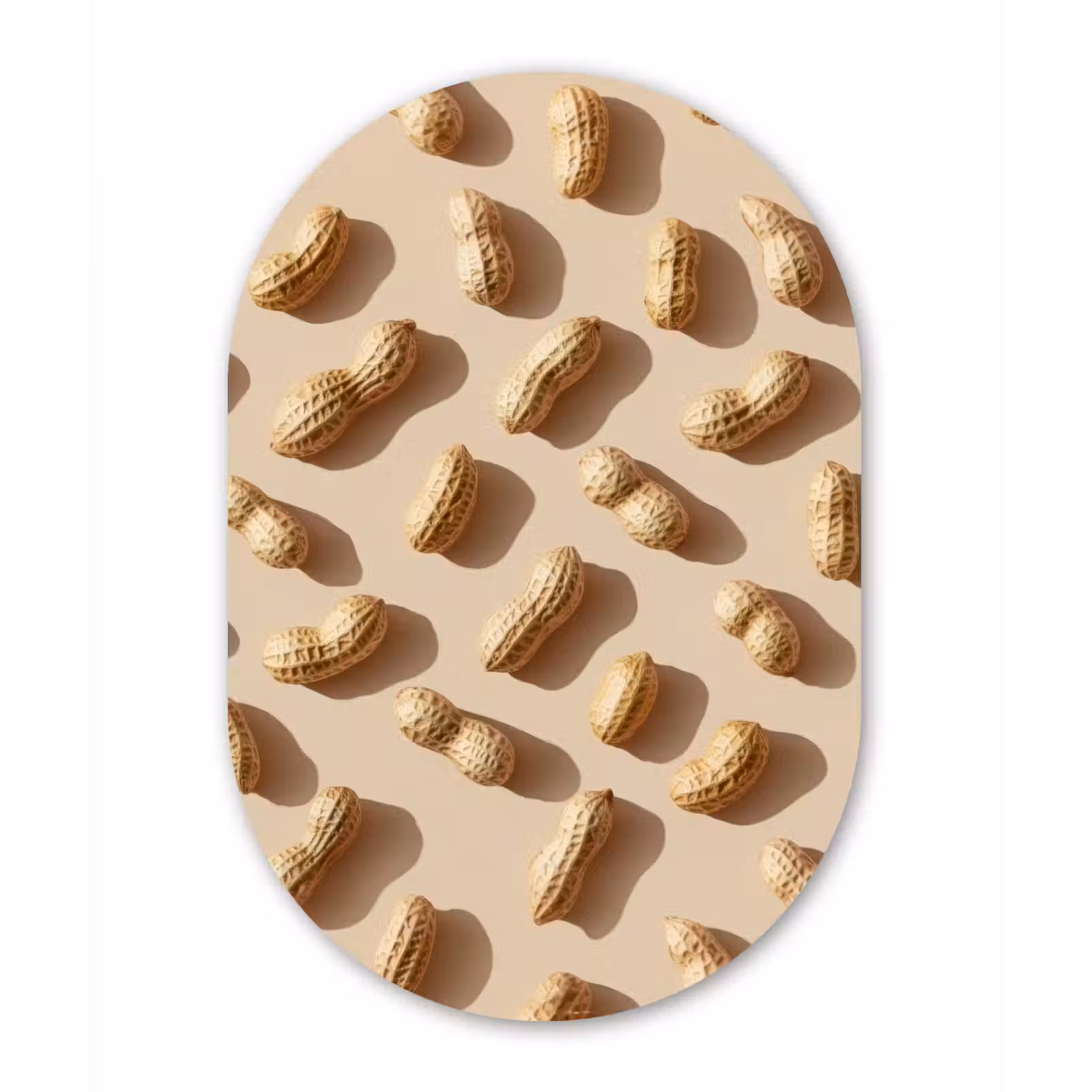 Muurovaal - Glas - Pinda's - Patroon - Beige — 1