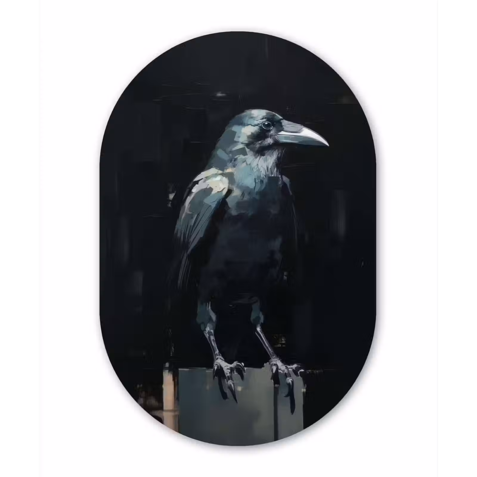 Muurovaal - Glas - Raaf - Vogels - Zwart — 1