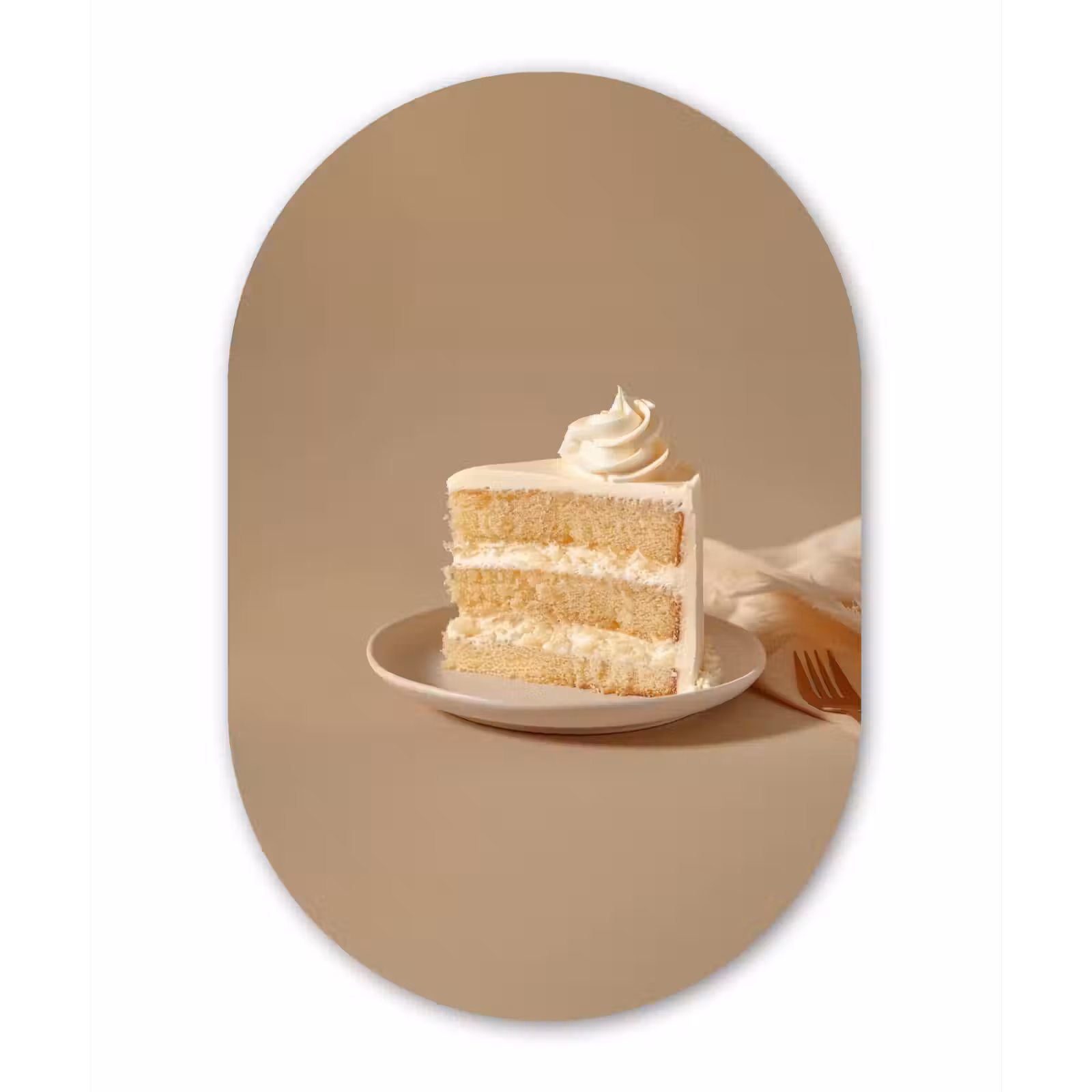 Muurovaal - Glas - Vanilletaart - Cake - Romig — 1