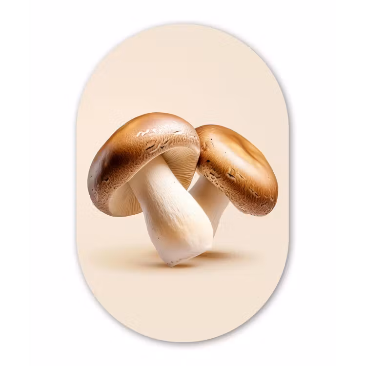 Muurovaal - Glas - Champignons - Zacht - Beige — 1