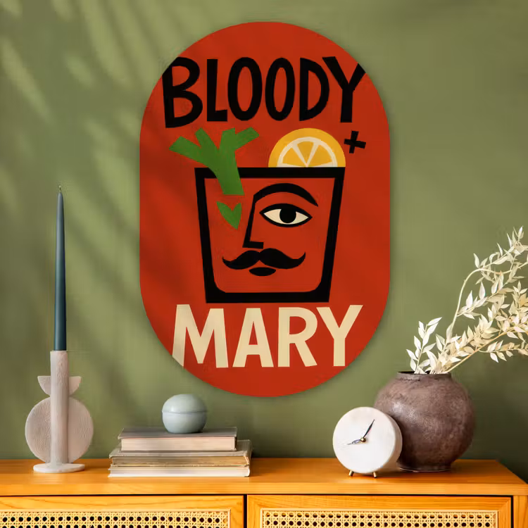 Muurovaal - Glas - Cocktail - Art - Rood — 2