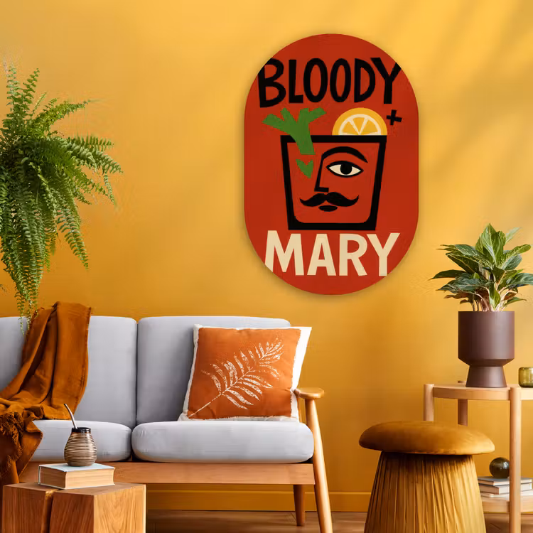 Muurovaal - Glas - Cocktail - Art - Rood — 3