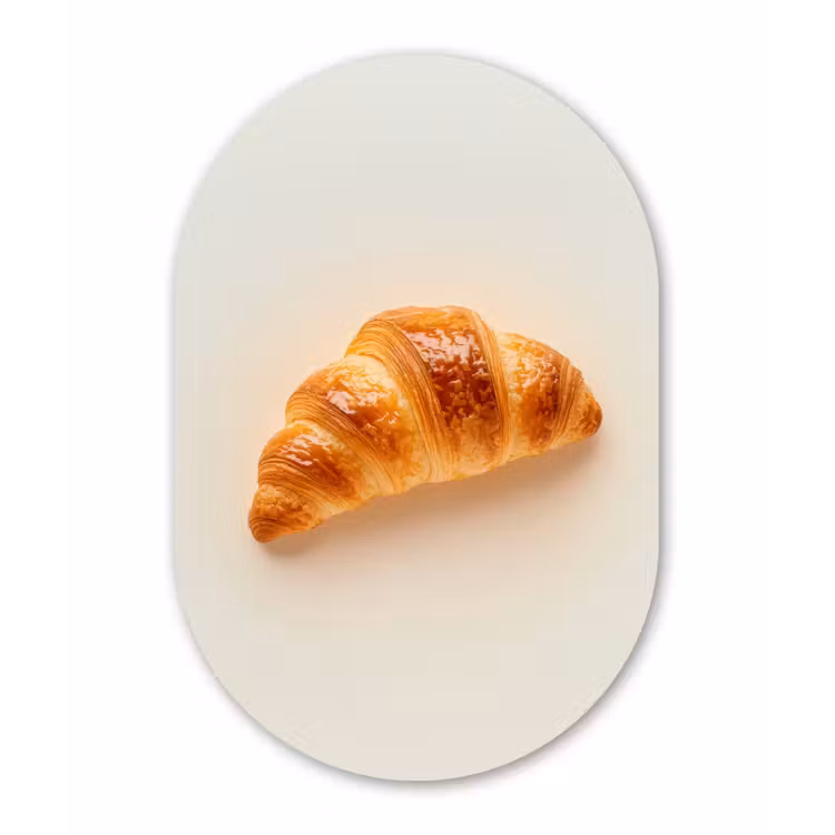 Muurovaal - Glas - Croissant - Brood - Beige — 1
