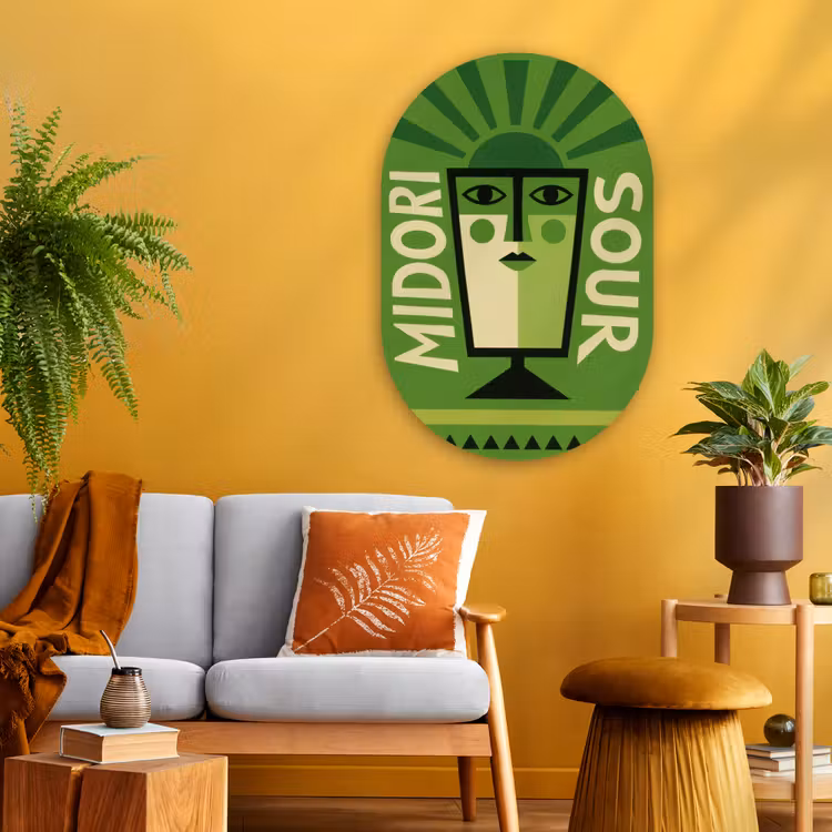 Muurovaal - Glas - Grafisch - Art - Cocktail - Groen — 3