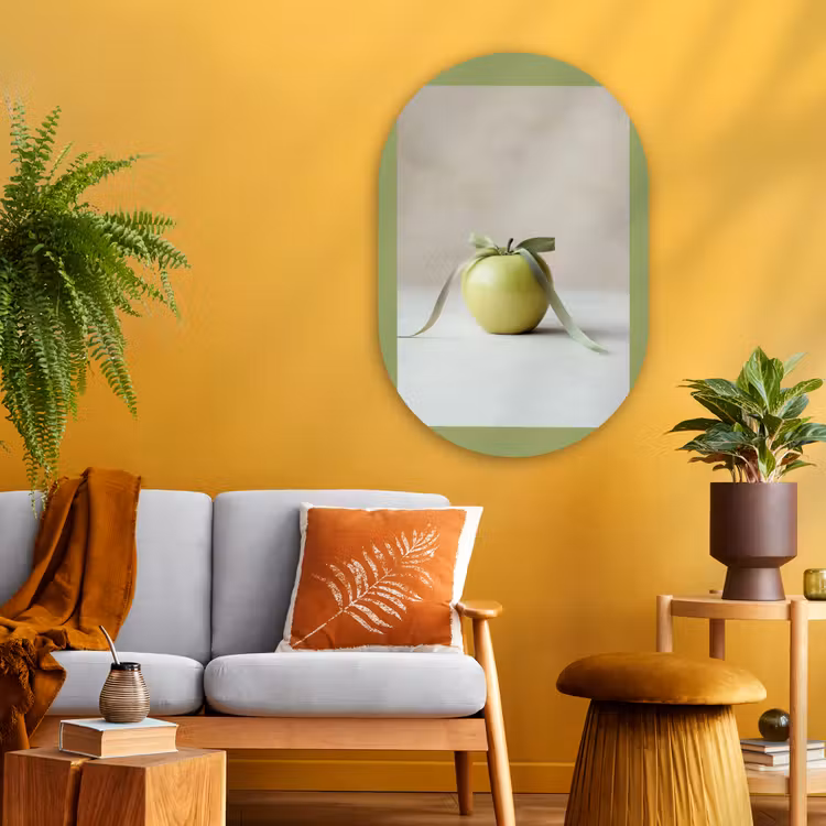 Muurovaal - Glas - Groen - Appel - Strikje — 3