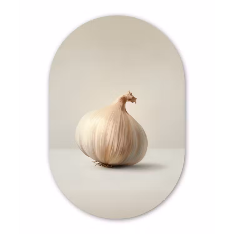 Muurovaal - Glas - Knoflook - Natuurlijk - Beige — 1