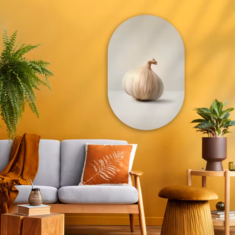 Muurovaal - Glas - Knoflook - Natuurlijk - Beige — 3