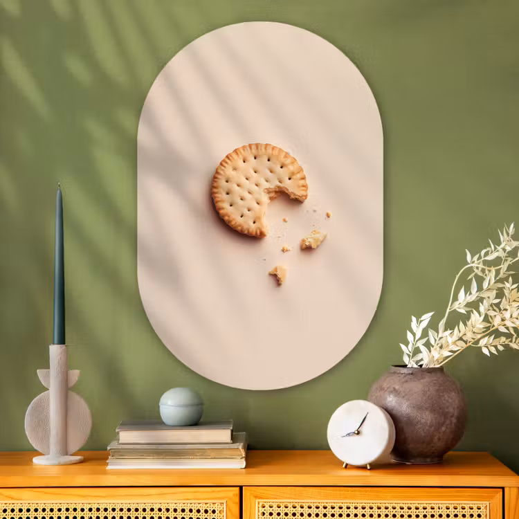 Muurovaal - Glas - Koekje - Kruimels - beige — 2