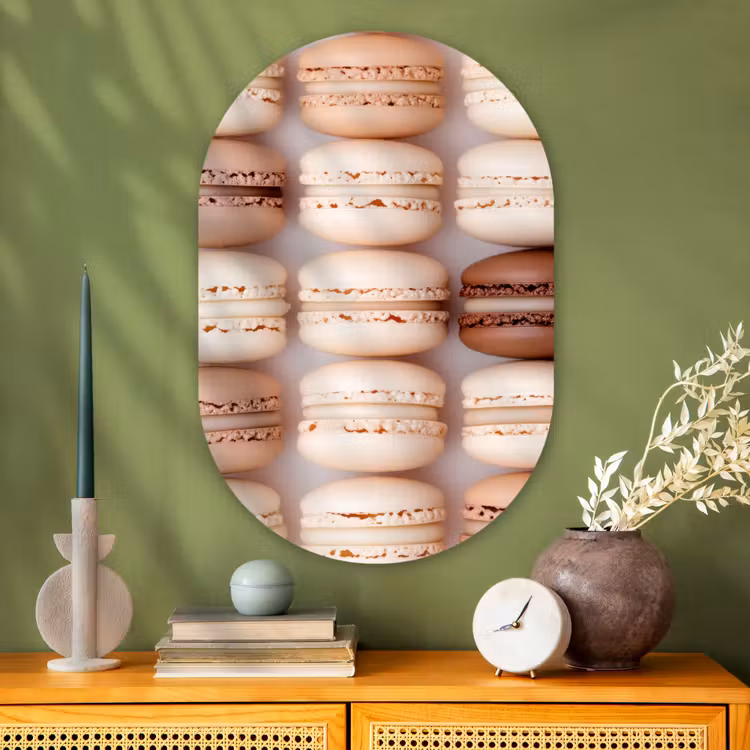 Muurovaal - Glas - Macarons - Beige - Bruin — 2