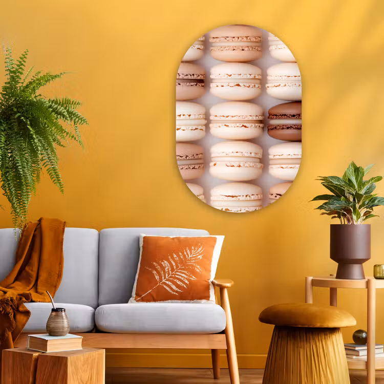 Muurovaal - Glas - Macarons - Beige - Bruin — 3