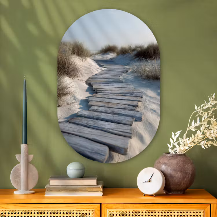 Muurovaal - Glas - Pad - Planken - Duinen - Gras — 2