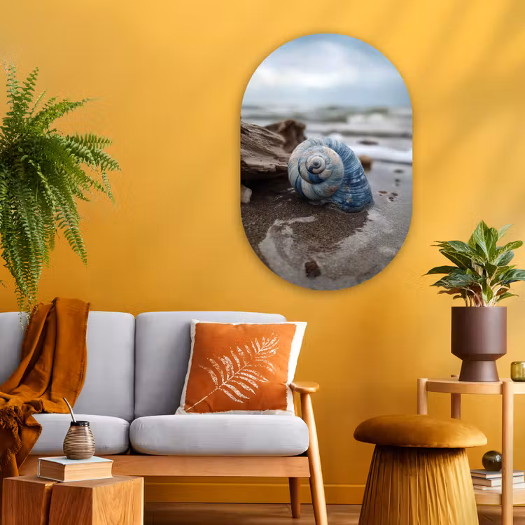 Muurovaal - Glas - Schelp - Strand - Blauw - Zee — 3