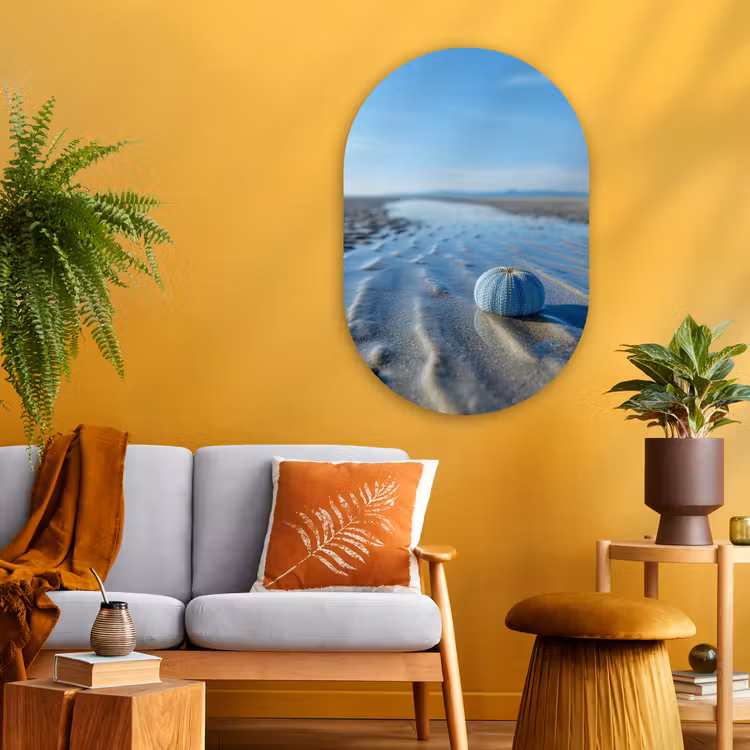 Muurovaal - Glas - Strand - Schild - Water - Blauw — 3
