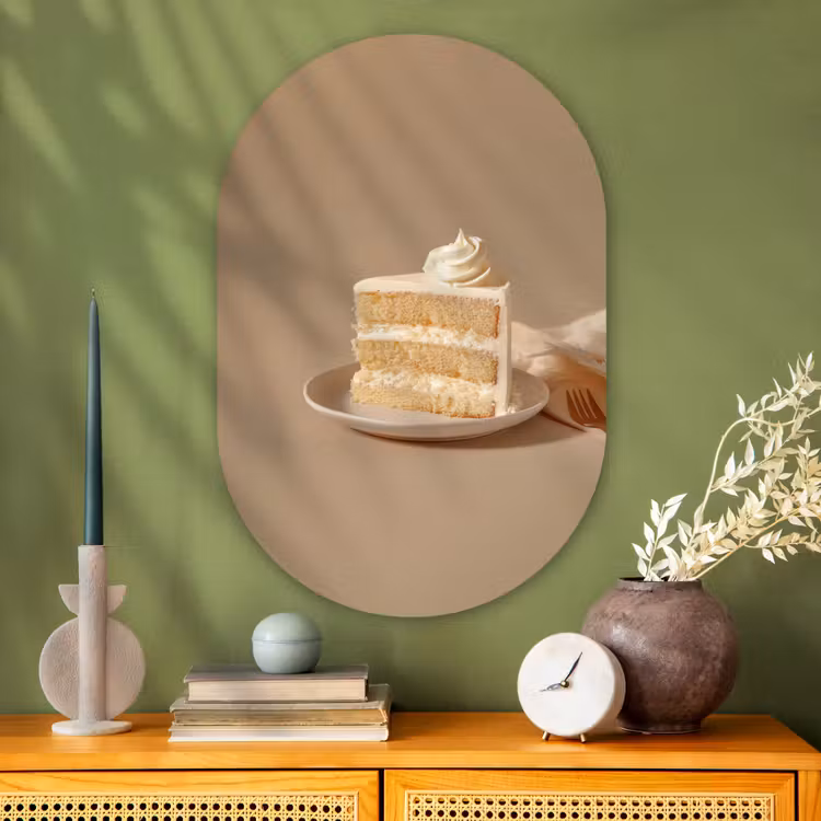 Muurovaal - Glas - Vanilletaart - Cake - Romig — 2
